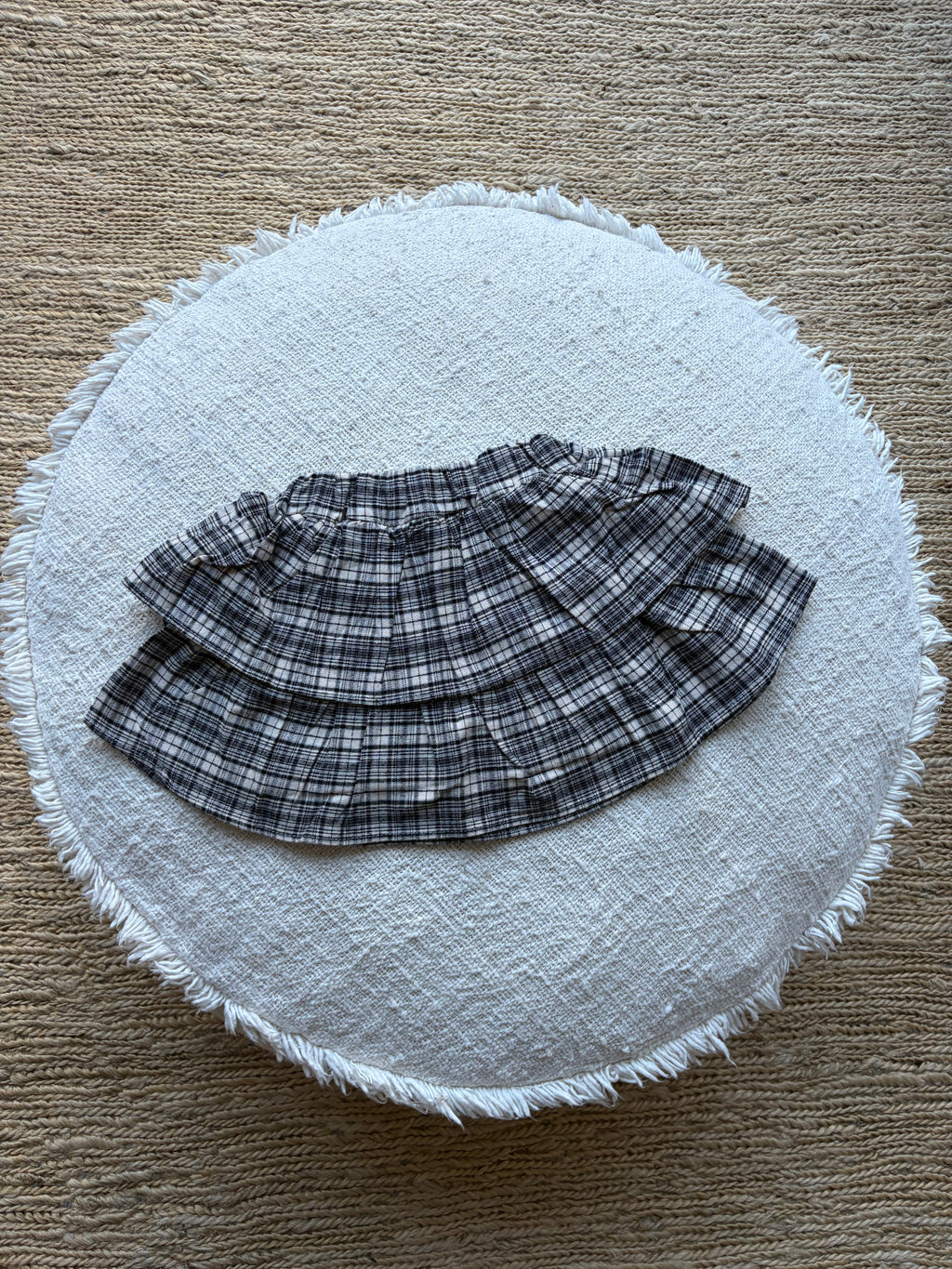 Black check skirt
