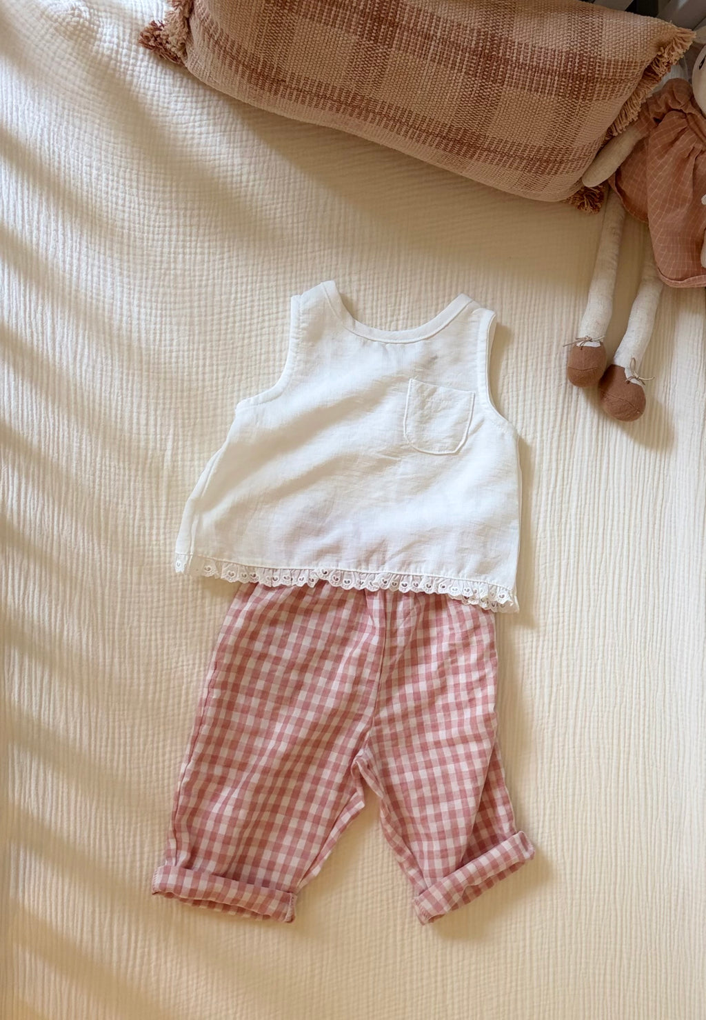 Camille baby checkered pants