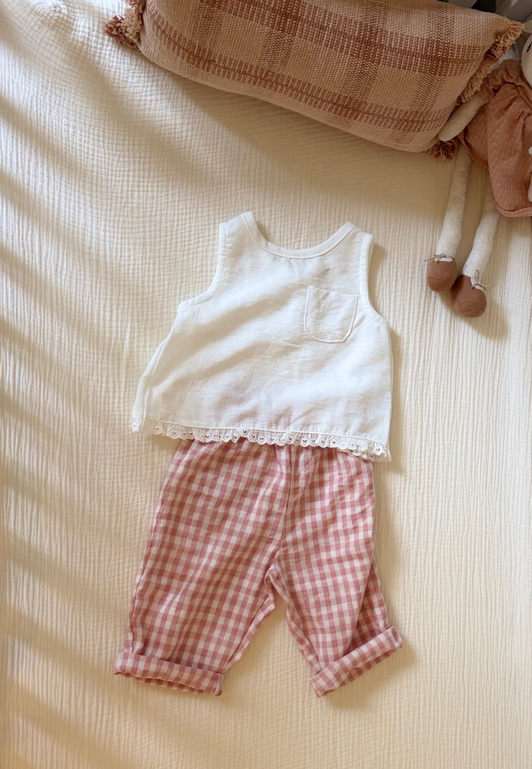 Camille baby checkered pants
