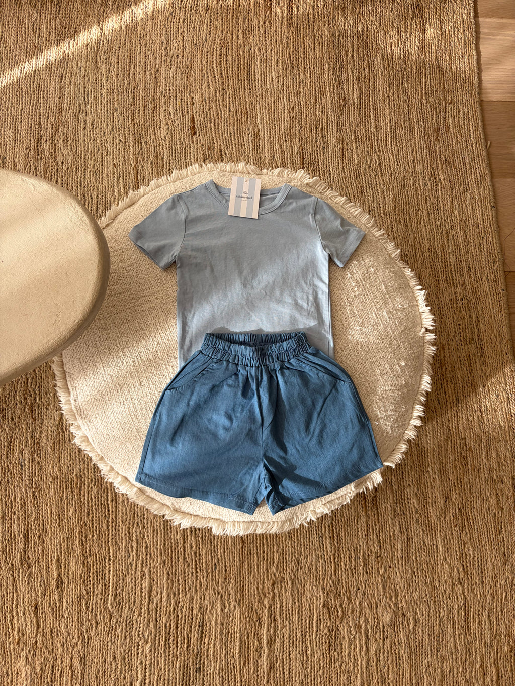 Baby blue slim long tee