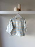 Light blue striped longsleeve with patches