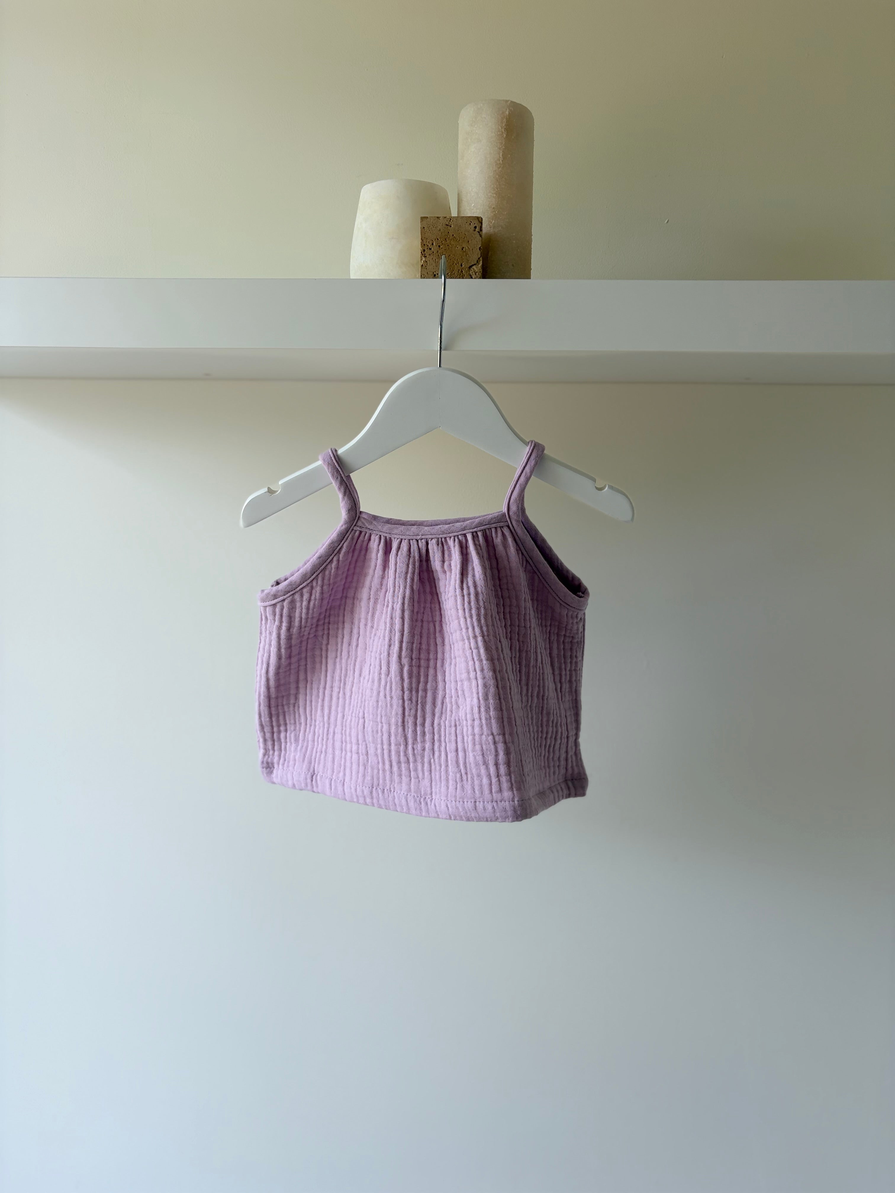 Soft muslin baby top - lila