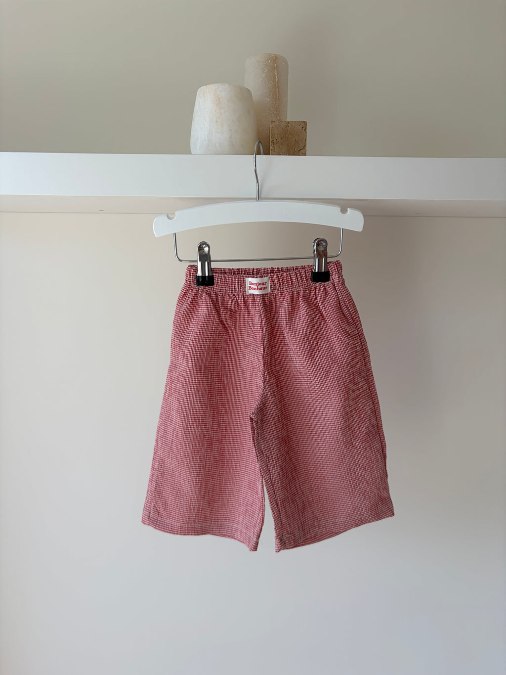 Vichy pants - red & white