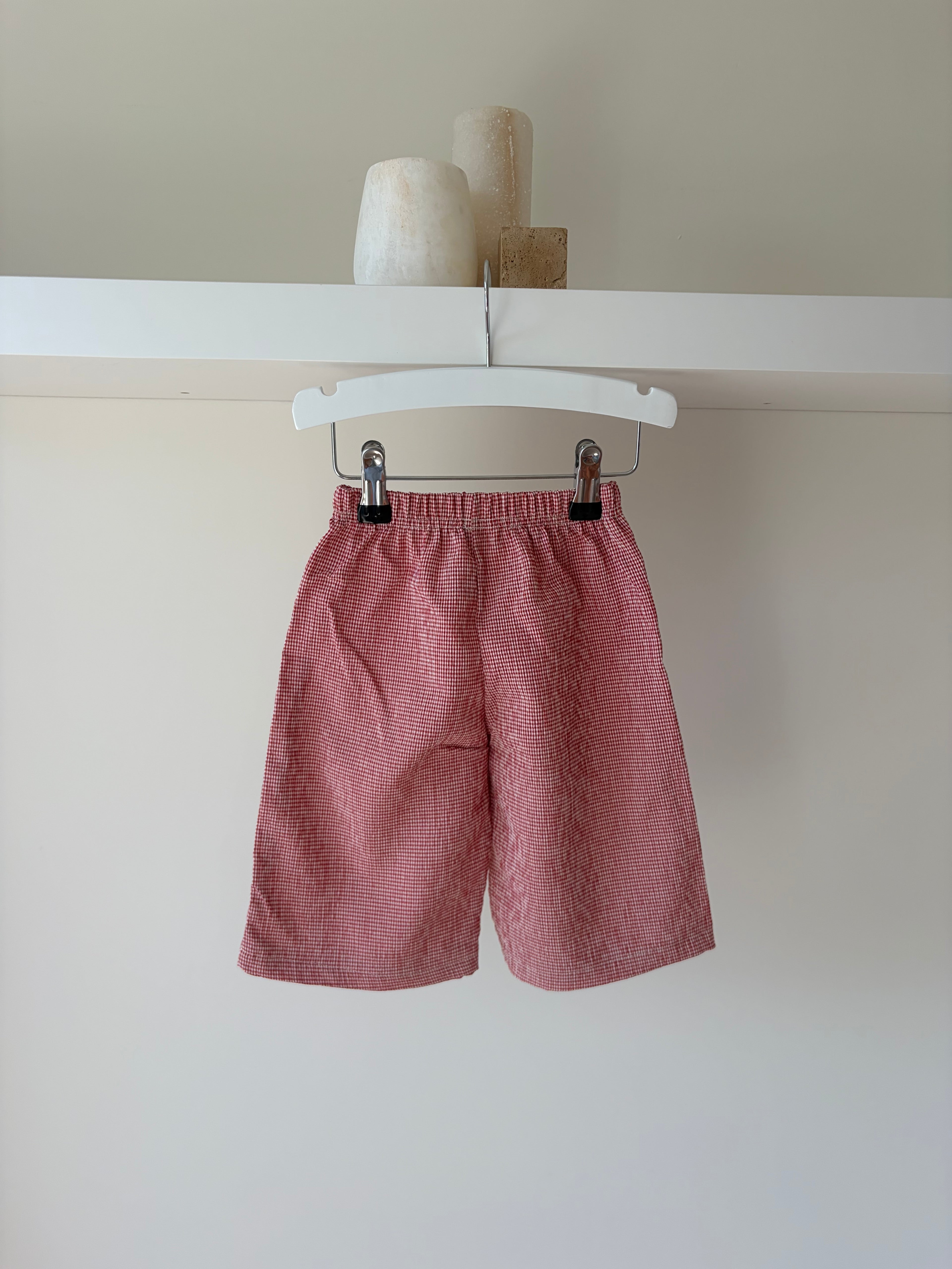 Vichy pants - red & white