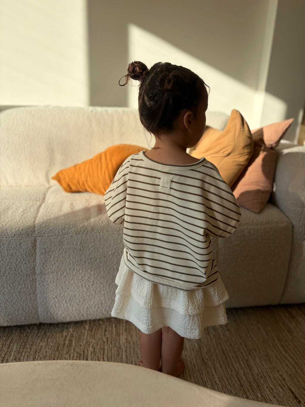 Oversize striped tee - beige
