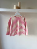 Pink striped longsleeve with patches